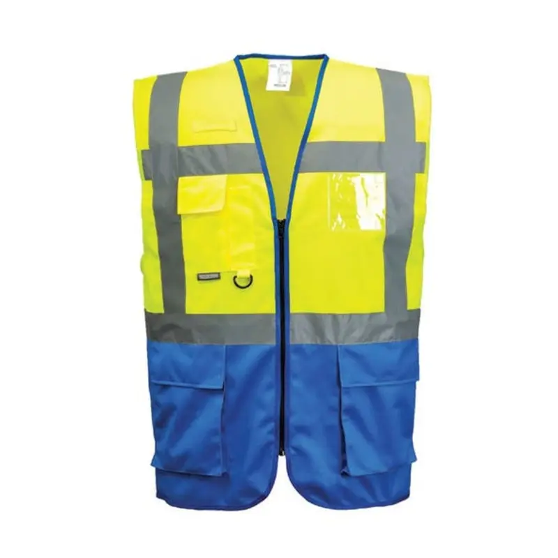 Portwest Size XL - Hi-Vis Warsaw Executive Vest - Yellow/Royal