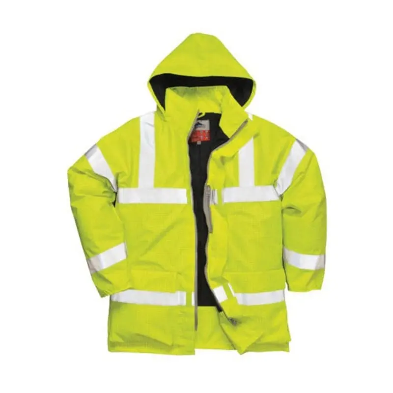 Portwest Size XXL - Rain Jacket Hi-Vis Flame Resistant Antistatic - Yellow