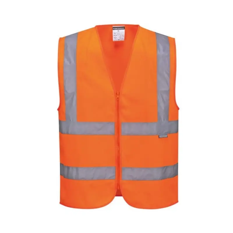Portwest Size L - Hi-Vis Zip Up Vest - Orange