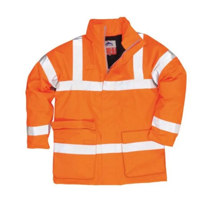 Portwest Size XL - Rain Jacket Hi-Vis Flame Resistant Antistatic - Orange