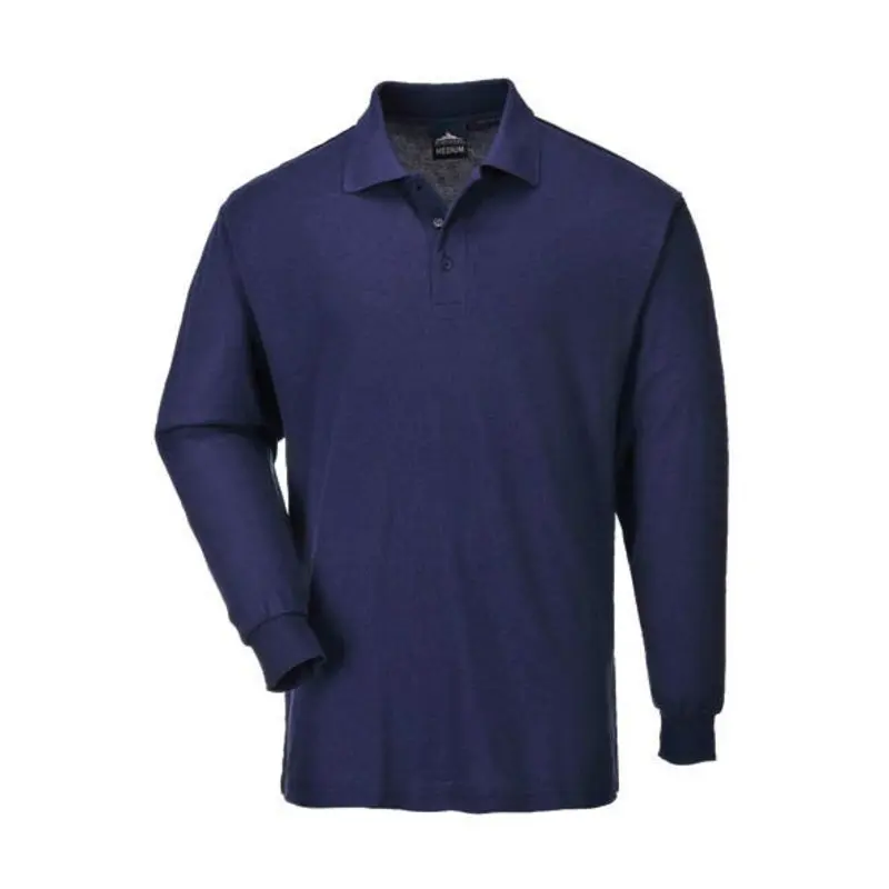 Portwest Size XXL - Long Sleeve Polo Shirt - Navy