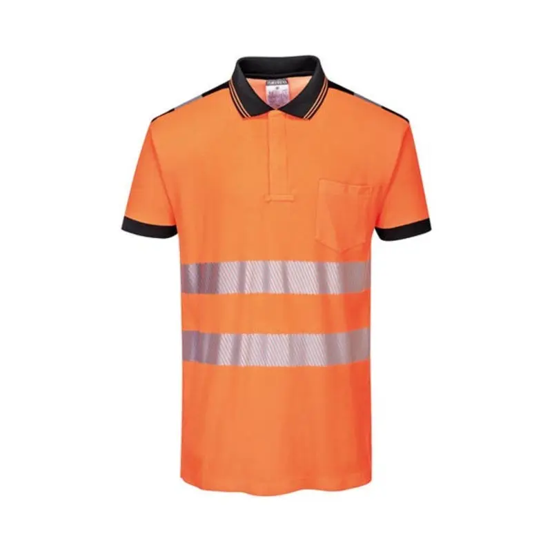 Portwest Size L - Hi-Vis Polo Shirts - Black/Orange