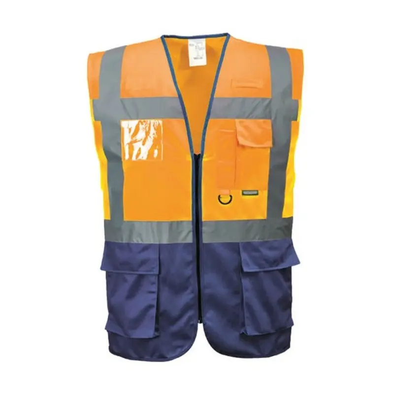Portwest Size M - Hi-Vis Warsaw Executive Vest - Orange/Navy