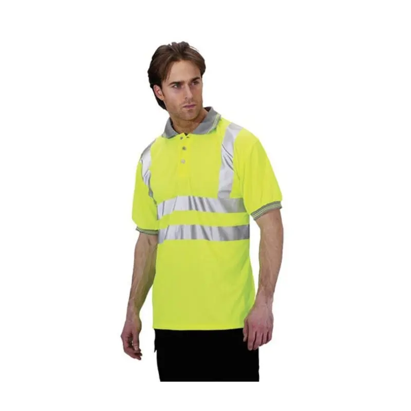 Select Size L Hi-Vis Short Sleeve Polo Shirt - Yellow