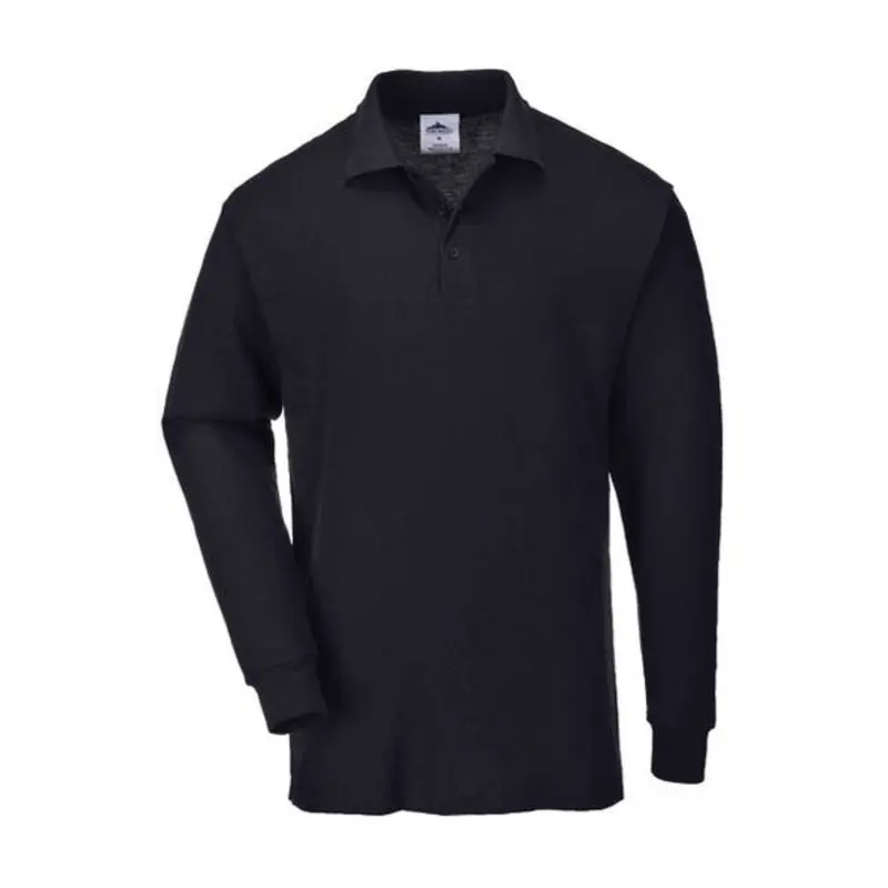 Portwest Size XXL - Long Sleeve Polo Shirt -Black