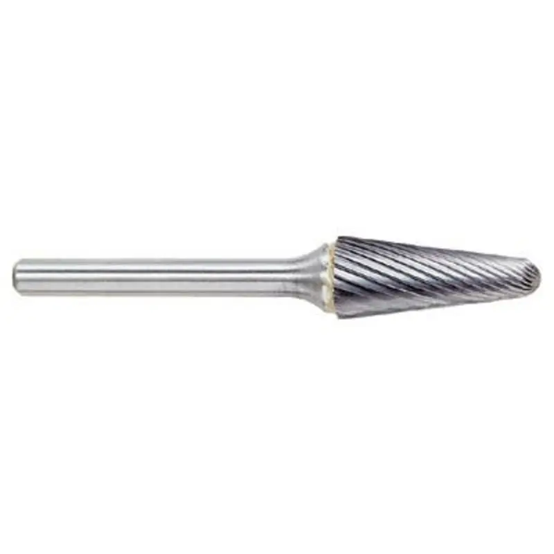 Garryson 12 x 6mm Ball Nosed Cone Shape Coated Carbide Burr With Diamond Cut