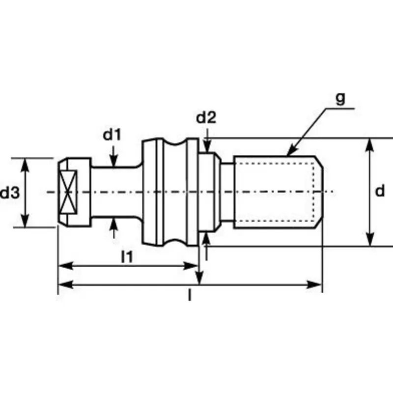 Interstate TAPER 40 MAZAK TYPE A Solid Pull Stud