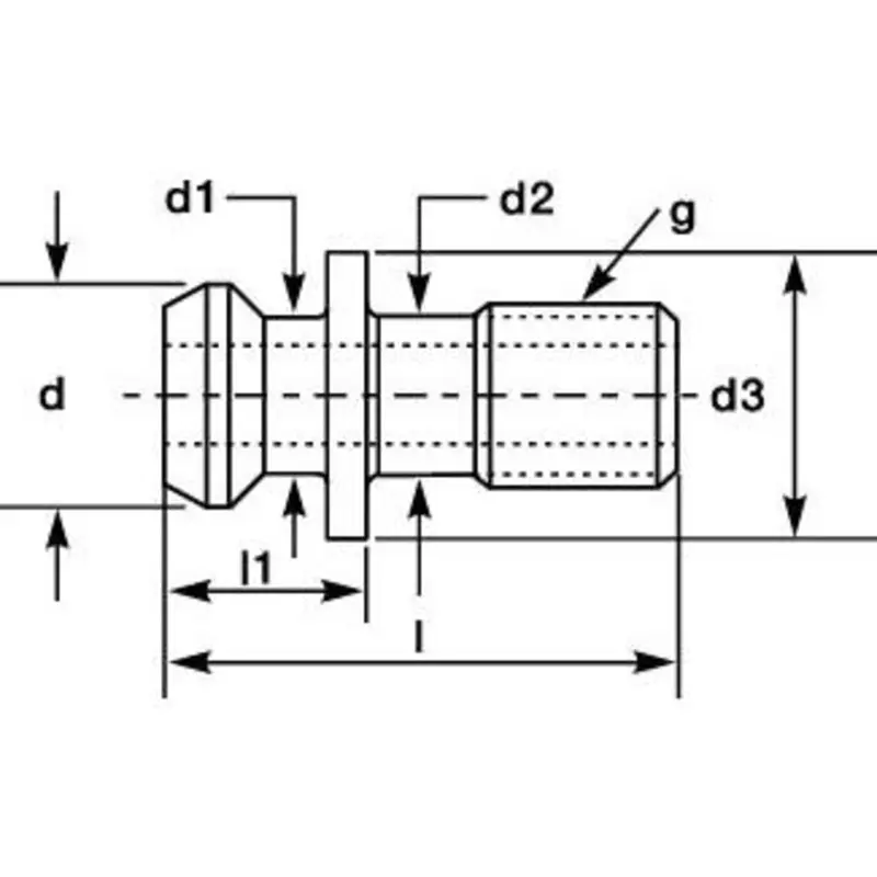 Interstate TAPER 40 MAZAK TYPE B Hollow Pull Stud
