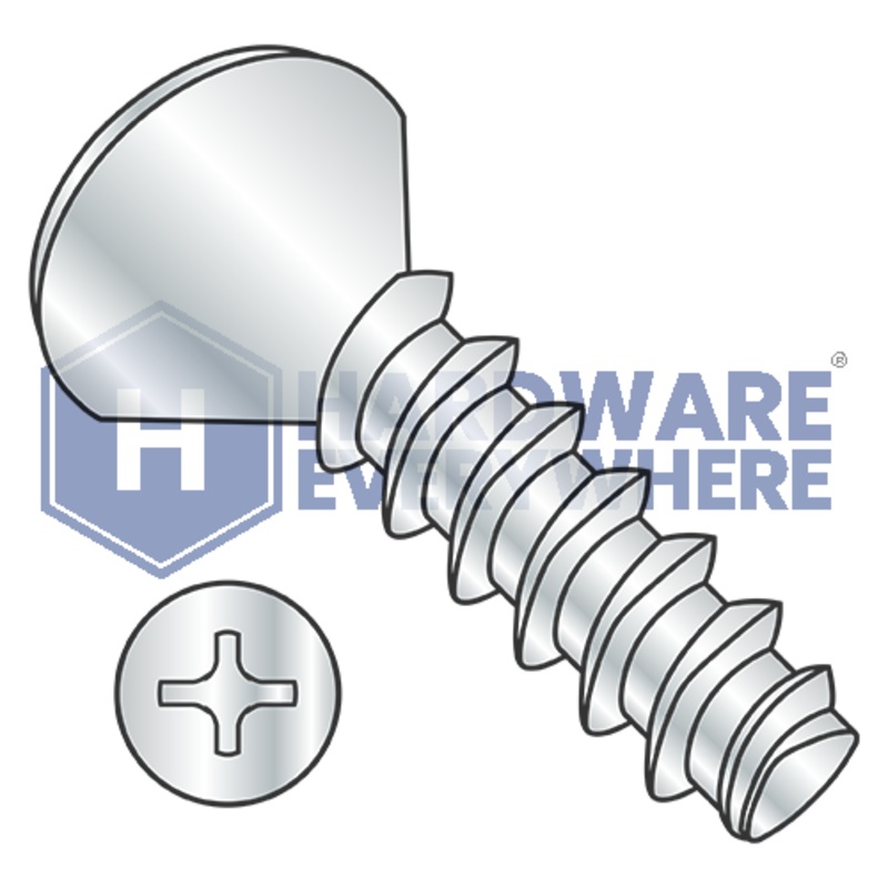 6-19 X 3/8 Thread Forming Screws / Phillips / Oval Head / Steel / Zinc / Plastite (Blunt Tip) Alternate 48-2