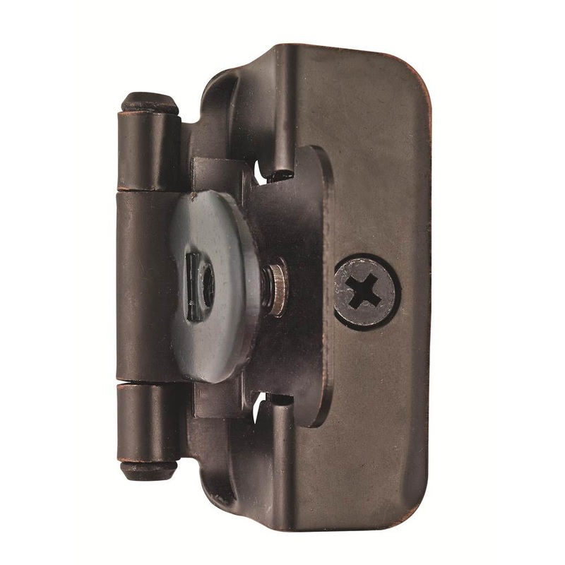 Amerock BPR8704ORB Hinge, 1/2 in Overlay, Self-Closing Hinge, 2-1/4 in H Door Leaf, 1-1/2 in W Door Leaf, Steel Hinge