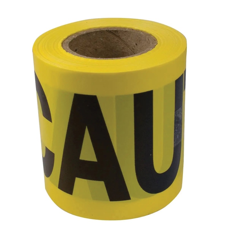 C.H.HANSON 15001 Barricade Tape, 1000 ft L, 3 in W, 2 mil Thick, CAUTION, Yellow Tape, Black Legend