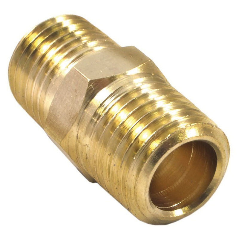Forney 75448 Air Hose Coupling, 1/4 in Male NPT x 1/4 in Male NPT, Brass