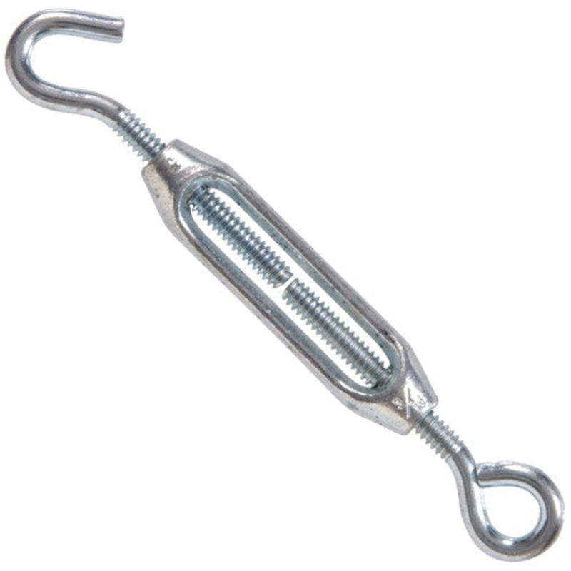 HILLMAN 321878 Turnbuckle, Hook x Eye End, 1600 lb Load, 10-24 Thread, 5-5/8 in L Retracted, 26-9/16 in L Extended