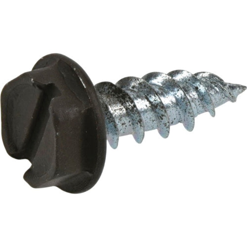 HILLMAN 47712 Gutter Screw, #7, 1/2 in L, Hex Washer Head, Slotted Drive, Self-Drilling Point, Steel, Zinc-Plated