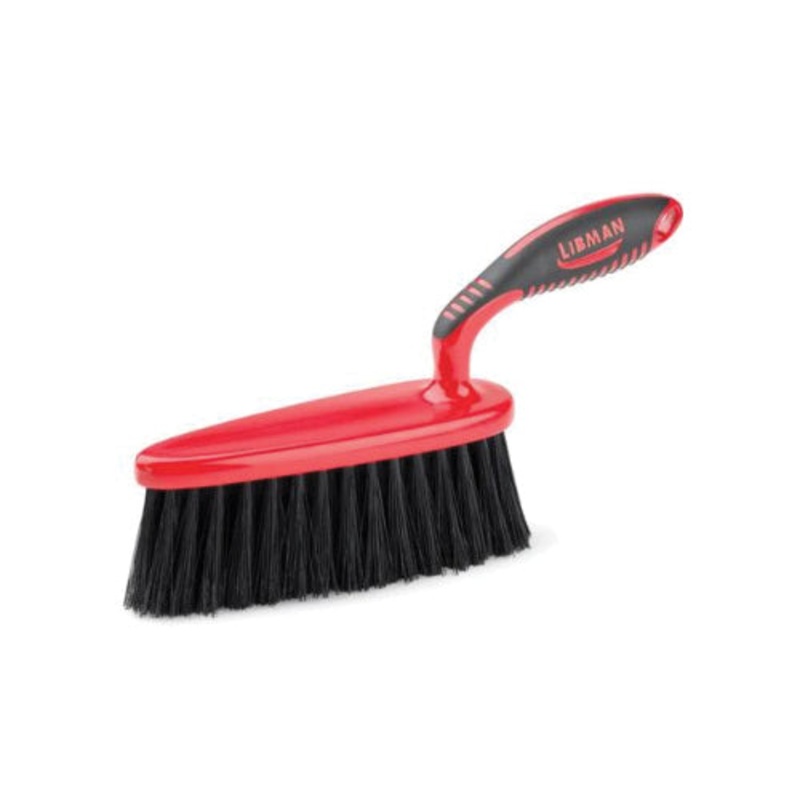 LIBMAN 526 Counter/Bench Brush, Fiber Bristle, Red Handle