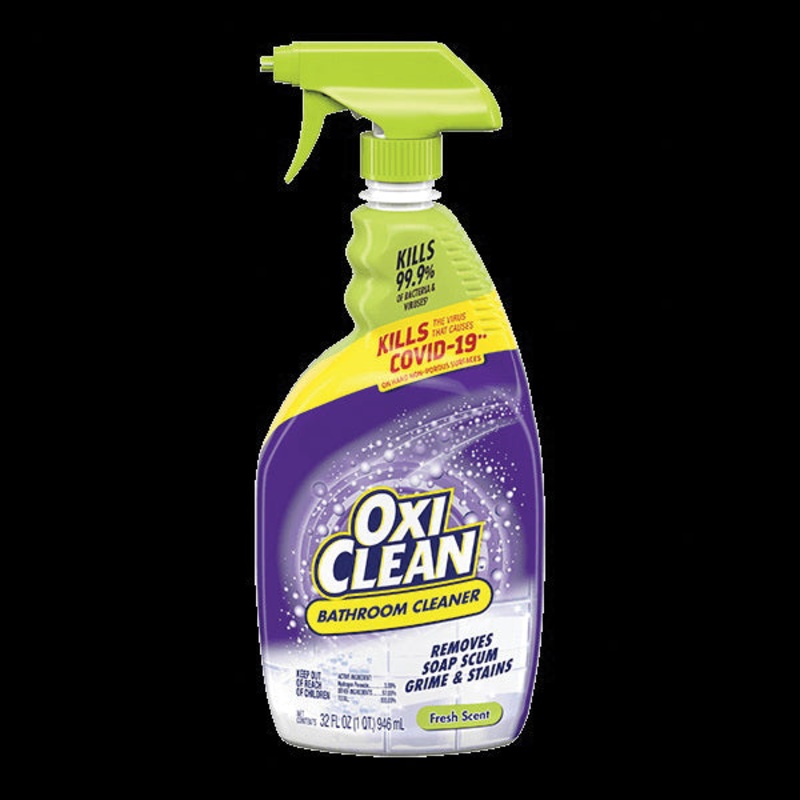 OXICLEAN 00053 Bathroom Cleaner, 32 oz, Spray Bottle, Liquid, Lemon